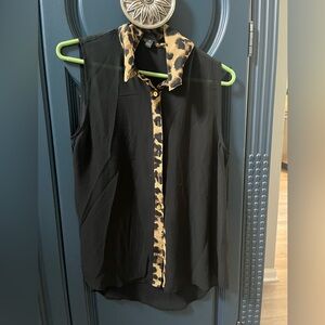 Black Tank with Cheetah Print from Edge